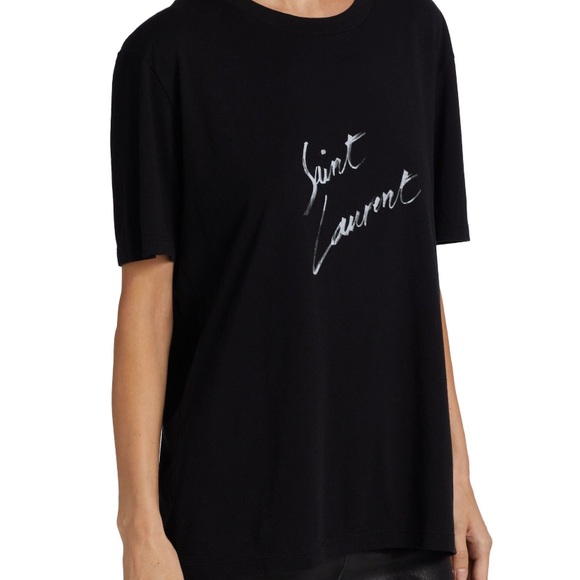 🛑 SOLD 🛑 SAINT LAURENT COTTON TEE WITH FRONT LOGO GRAPHIC - Picture 3 of 6